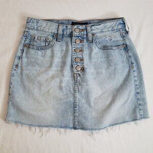 Aeropostale Cut-Off Denim Mini Skirt SIZE 4  Distressed Raw Y2K High Rise Button